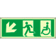 Cartello uscita emergenza disabili freccia in basso a sx. lum. ENISO7010