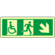 Cartello uscita emergenza disabili freccia in basso a dx. lum. ENISO7010
