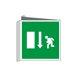 Cartello sicurezza bifacciale PU simbolo emergenza basso