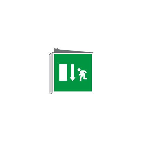Cartello sicurezza bifacciale PU simbolo emergenza basso