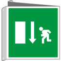 Cartello sicurezza bifacciale PU simbolo emergenza basso