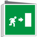 Cartello bifacciale uscita emergenza destra