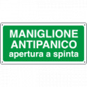Cartello sicurezza maniglione antip. apertura