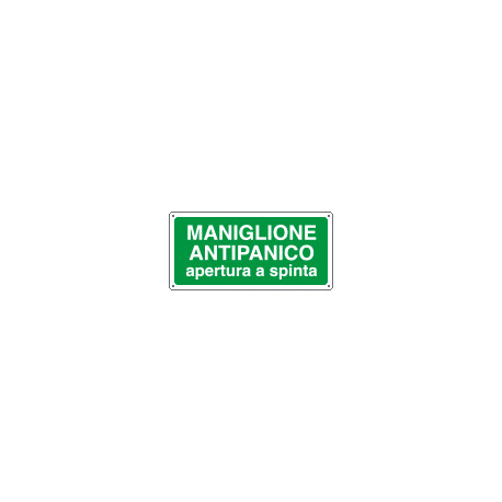 Cartello maniglione antip. apertura