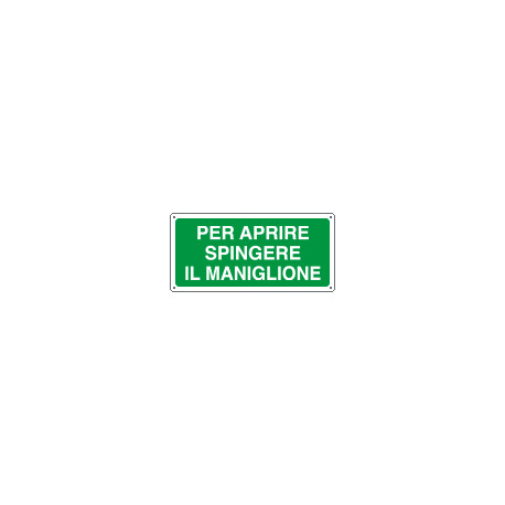 Cartello per aprire spingere. . . . .