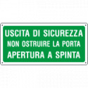 Cartello uscita sicurezza non . .