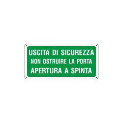 Etichetta adesiva uscita sicurezza non . .