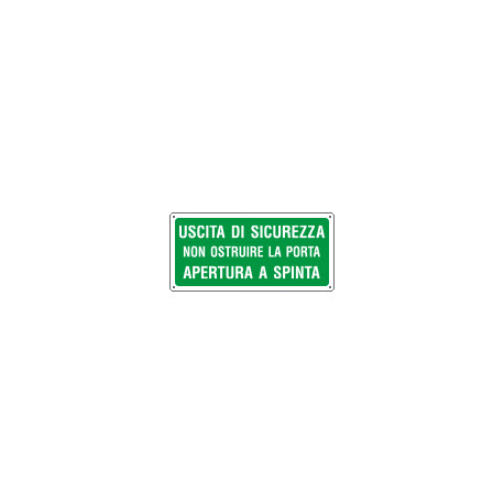 Etichetta adesiva uscita sicurezza non . .