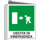 Cartello bifacciale uscita emergenza sinistra