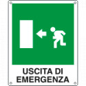 Cartello salvataggio uscita di emergenza sinistra
