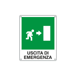 Etichetta salvataggio uscita di emergenza destra