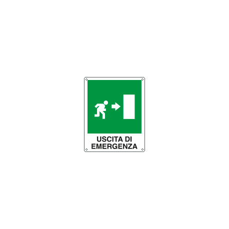 Cartello salvataggio uscita di sicurezza destra