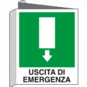 Cartello bifacciale uscita emergenza