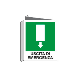 Cartello bifacciale uscita emergenza