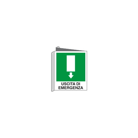Cartello bifacciale uscita emergenza
