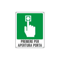 Cart. sicur. "premere per apertura porta"