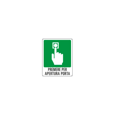 Cart. sicur. "premere per apertura porta"