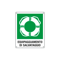 Cartello salvataggio Equipaggamento di salvataggio