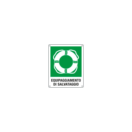 Cartello salvataggio Equipaggamento di salvataggio