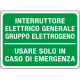Cartello informazione INTERR. GEN. GRUPPO ELETTROGEN