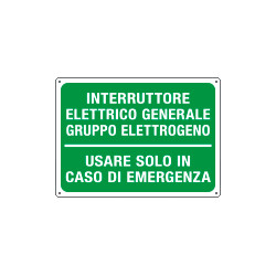 Cartello informazione INTERR. GEN. GRUPPO ELETTROGEN