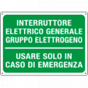 Cartello informazione INTERR. GEN. GRUPPO ELETTROGEN