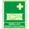 Cartello fotoluminescente barella pronto soccorso