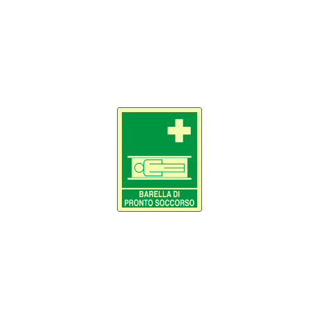 Cartello fotoluminescente barella pronto soccorso
