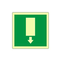 Etichetta fotoluminescente direz. uscita sicurezza