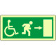 Etichetta fotoluminescente uscita disabili destra.