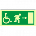 Etichetta fotoluminescente uscita sicurezza disabili