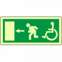 Etichetta fotoluminescente uscita sicurezza disabili