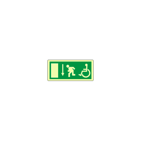Cartello fotoluminescente uscita disabili basso