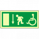 Cartello fotoluminescente uscita disabili basso
