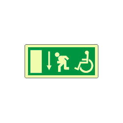 Etichetta fotoluminescente uscita sicurezza disabili