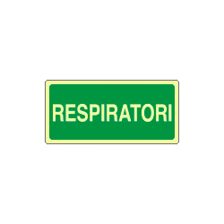 Cartello fotoluminescente respiratori