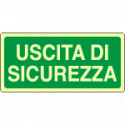 Etichetta fotoluminescente uscita di sicurezza