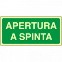 Etichetta fotoluminescente autoadesiva APERTURA A SPINTA