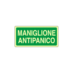 Cartello fotoluminescente maniglione antipanico