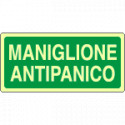 Cartello fotoluminescente maniglione antipanico