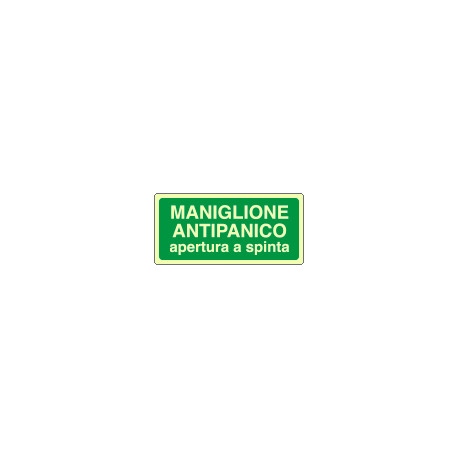 Cartello fotoluminescente maniglione antipanico