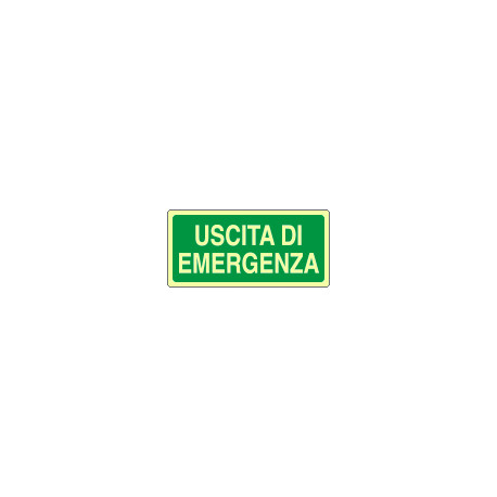 Etichetta fotoluminescente autoadesiva USCITA DI EMERGENZA