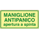 Cartello fotoluminescente maniglione antipanico