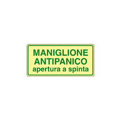 Etichetta fotoluminescente autoadesiva MANIGLIONE ANTIPANICO. . .