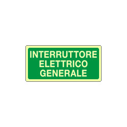 Cartello fotoluminescente interruttore elettrico gen