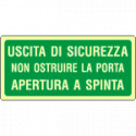 Cartello fotoluminescente uscita sicurezza non