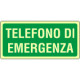 Cartello fotoluminescente telefono di emergenza