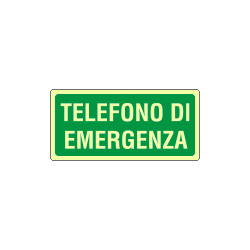 Cartello fotoluminescente telefono di emergenza
