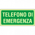 Cartello fotoluminescente telefono di emergenza