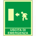 Cartello fotoluminescente uscita emergenza sinistra